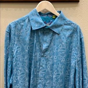 Robert Graham Teal men shirt